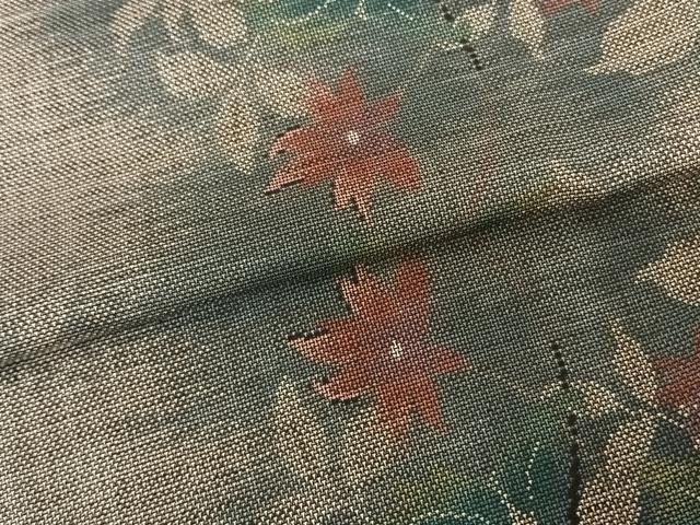平和屋着物●本場大島紬　カタス9マルキ　枝花文　正絹　逸品　AABF0449fy