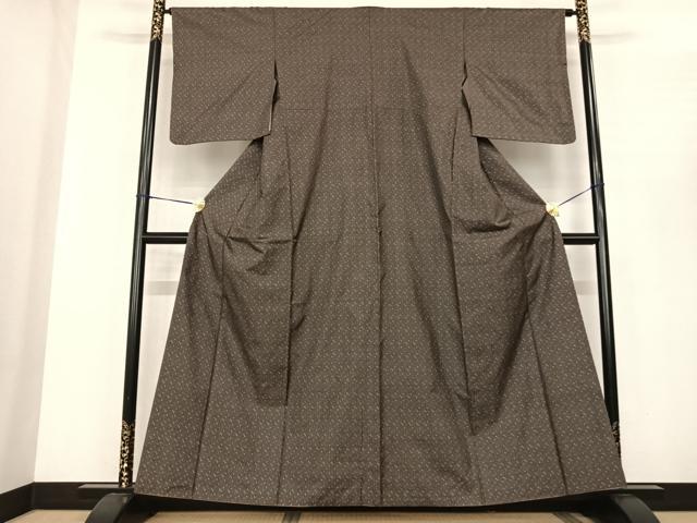 平和屋着物●本場大島紬　一元7マルキ　十字絣　正絹　逸品　AABF0450fy