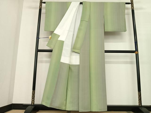 平和屋着物●上質な小紋　間道　正絹　逸品　AABF0451fy
