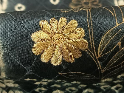 平和屋着物●訪問着　絞り　刺繍　草花間道　金銀糸　金彩　正絹　逸品　AABF0456fy