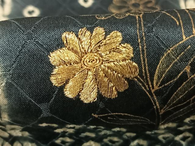 平和屋着物●訪問着　絞り　刺繍　草花間道　金銀糸　金彩　正絹　逸品　AABF0456fy