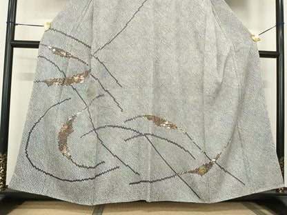 平和屋着物●訪問着　総絞り　草花文　金彩　正絹　逸品　未使用　AABF0457fy
