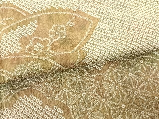 平和屋着物●訪問着　総絞り　地紙花文　暈し染め　正絹　逸品　AABF0458fy