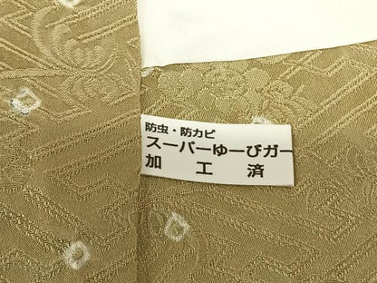 平和屋着物●訪問着　総絞り　地紙花文　暈し染め　正絹　逸品　AABF0458fy
