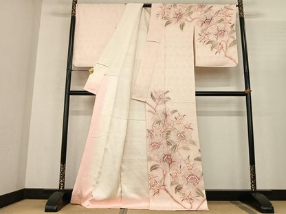 平和屋着物●訪問着　総絞り　枝花文　正絹　逸品　AABF0459fy