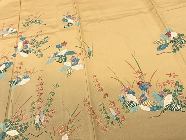 平和屋着物●訪問着　友禅　作家物　草花文　暈し染め　正絹　逸品　AABF0464fy