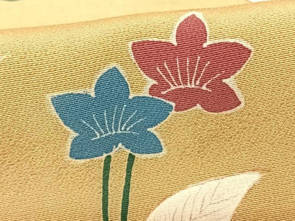 平和屋着物●訪問着　友禅　作家物　草花文　暈し染め　正絹　逸品　AABF0464fy