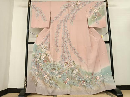 平和屋着物●訪問着 作家物 絞り 辻が花 暈し染め 金彩 正絹 逸品 AABF0465fy