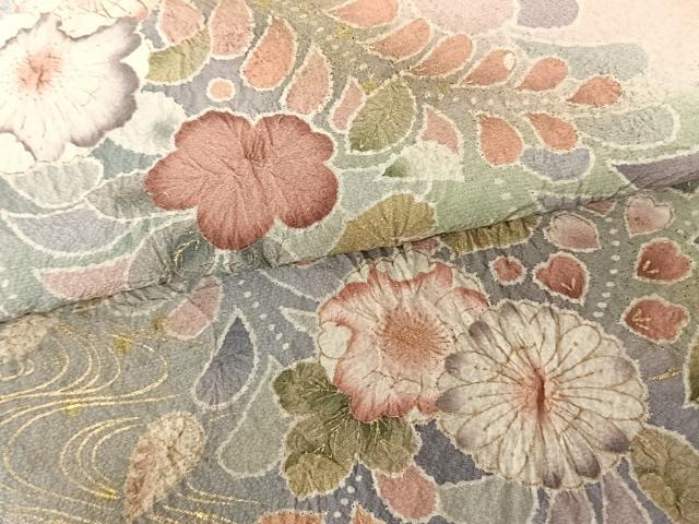 平和屋着物●訪問着 作家物 絞り 辻が花 暈し染め 金彩 正絹 逸品 AABF0465fy