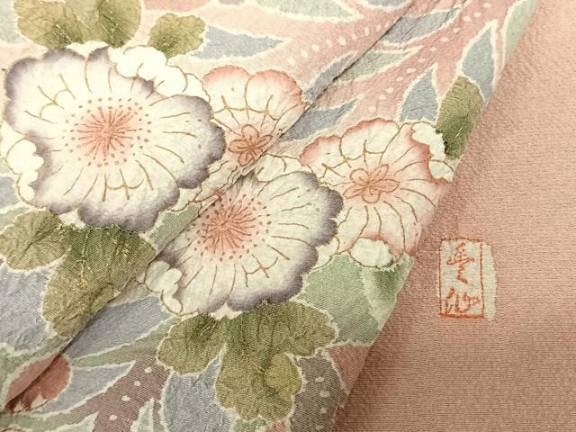 平和屋着物●訪問着 作家物 絞り 辻が花 暈し染め 金彩 正絹 逸品 AABF0465fy
