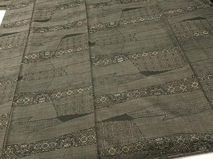 平和屋着物●本場大島紬 カタス7マルキ 吉祥花文 正絹 逸品 AABF0466fy