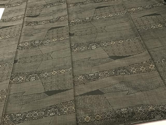 平和屋着物●本場大島紬 カタス7マルキ 吉祥花文 正絹 逸品 AABF0466fy