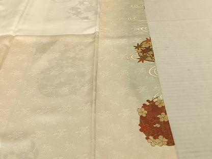 平和屋着物●訪問着 作家物 駒刺繍 花丸文 暈し染め 金彩 ロング丈 正絹 逸品 AABF0469fy