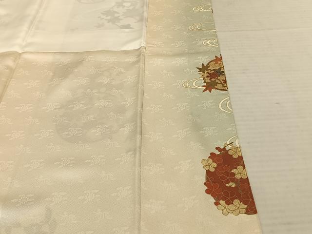 平和屋着物●訪問着 作家物 駒刺繍 花丸文 暈し染め 金彩 ロング丈 正絹 逸品 AABF0469fy