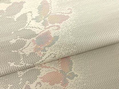 平和屋着物●本場大島紬 白大島 舞蝶間道 やまと誂製 正絹 逸品 AABF0474fy