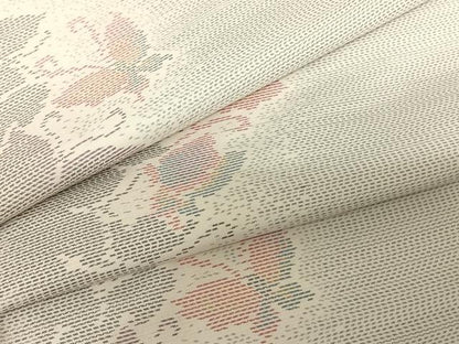 平和屋着物●本場大島紬 白大島 舞蝶間道 やまと誂製 正絹 逸品 AABF0474fy