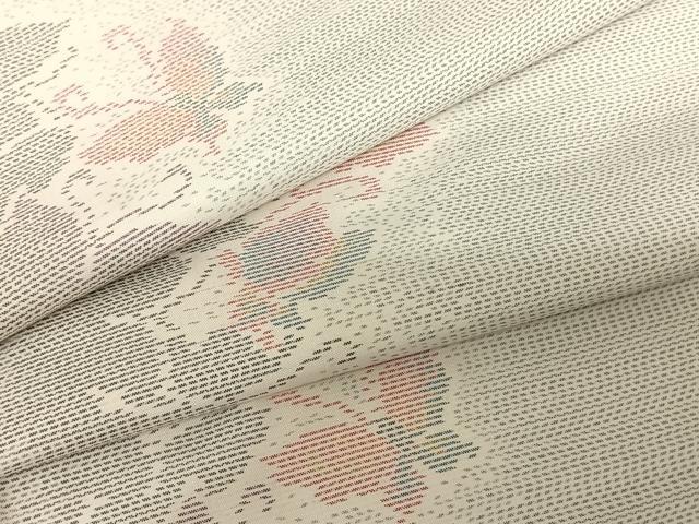 平和屋着物●本場大島紬 白大島 舞蝶間道 やまと誂製 正絹 逸品 AABF0474fy