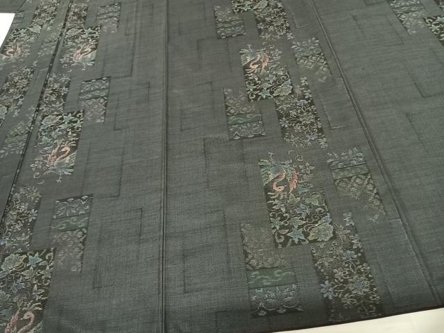 平和屋着物●本場大島紬 カタス9マルキ 色紙花鳥文 正絹 逸品 AABF0475fy