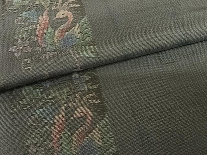 平和屋着物●本場大島紬 カタス9マルキ 色紙花鳥文 正絹 逸品 AABF0475fy
