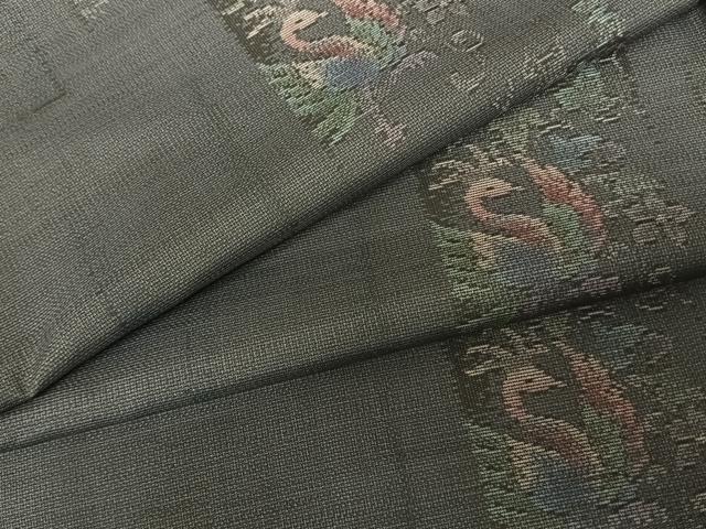 平和屋着物●本場大島紬 カタス9マルキ 色紙花鳥文 正絹 逸品 AABF0475fy