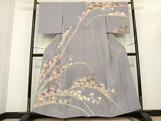 平和屋着物●訪問着 友禅 枝花文 金彩 正絹 逸品 AABF0477fy