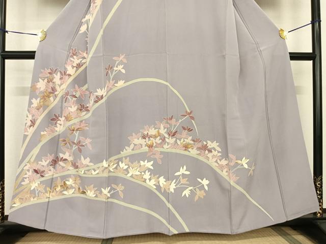 平和屋着物●訪問着 友禅 枝花文 金彩 正絹 逸品 AABF0477fy