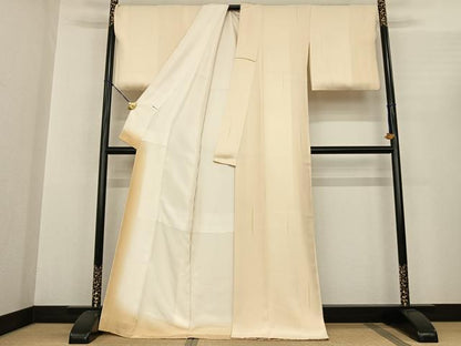 平和屋着物●上質な小紋 縞 ロング丈 正絹 逸品 AABF0479fy