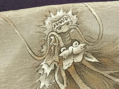 平和屋着物●訪問着 源香 手描き 龍 風景文 暈し染め 金彩 正絹 逸品 AABF0481fy