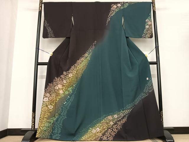 平和屋着物●十日町 名門 滝泰謹製 訪問着 辻が花 暈し染め 金彩 正絹 逸品 AABF0482fy