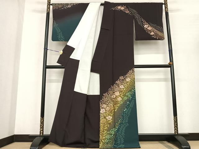 平和屋着物●十日町 名門 滝泰謹製 訪問着 辻が花 暈し染め 金彩 正絹 逸品 AABF0482fy