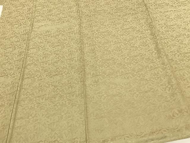 平和屋着物●上質な色無地 草葉地紋 蒸栗色 さが美扱い 正絹 逸品 未使用 AABF0483fy