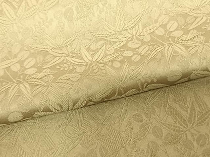 平和屋着物●上質な色無地 草葉地紋 蒸栗色 さが美扱い 正絹 逸品 未使用 AABF0483fy
