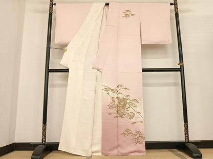 平和屋着物●金彩友禅 卓越技能者・名工・和田光正 訪問着 陶器花文 暈し染め 金銀彩 正絹 逸品 AABF0484fy