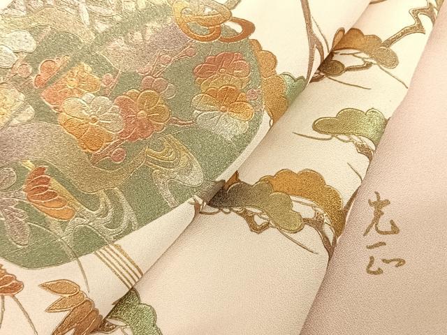 平和屋着物●金彩友禅 卓越技能者・名工・和田光正 訪問着 陶器花文 暈し染め 金銀彩 正絹 逸品 AABF0484fy