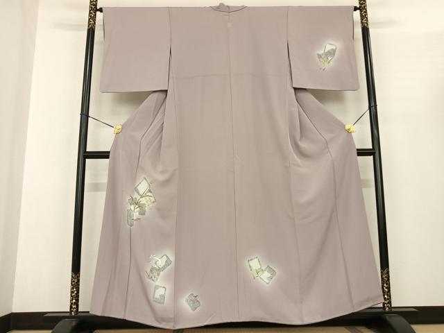 平和屋着物●訪問着 竹屋町刺繍 兎 色紙重ね文 暈し染め 金彩 金銀糸 正絹 逸品 AABF0485fy