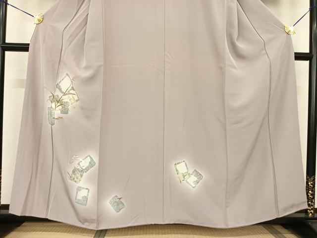 平和屋着物●訪問着 竹屋町刺繍 兎 色紙重ね文 暈し染め 金彩 金銀糸 正絹 逸品 AABF0485fy