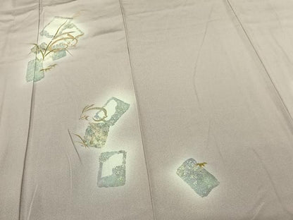平和屋着物●訪問着 竹屋町刺繍 兎 色紙重ね文 暈し染め 金彩 金銀糸 正絹 逸品 AABF0485fy