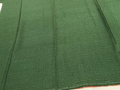 平和屋着物●豪華振袖 花尽くし地紋 緑青色 正絹 逸品 AABF0486fy