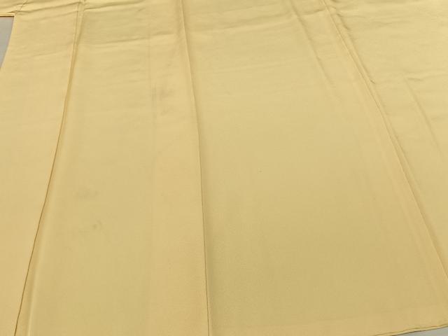 平和屋着物●上質な色無地 淡黄色 正絹 逸品 AABF0487fy
