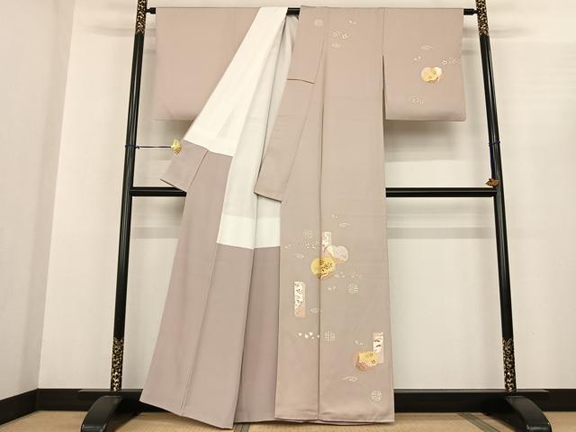 平和屋着物●訪問着 色紙花蝶文 金彩 正絹 逸品 AABF0489fy