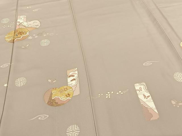 平和屋着物●訪問着 色紙花蝶文 金彩 正絹 逸品 AABF0489fy