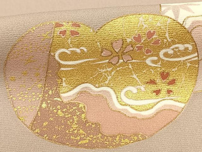 平和屋着物●訪問着 色紙花蝶文 金彩 正絹 逸品 AABF0489fy