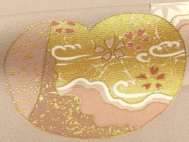 平和屋着物●訪問着 色紙花蝶文 金彩 正絹 逸品 AABF0489fy