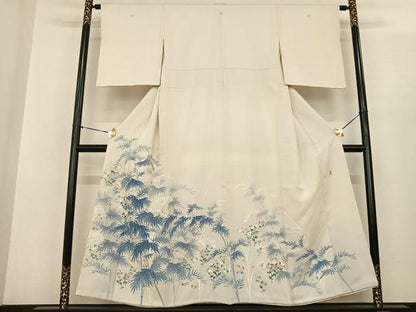 平和屋着物●本加賀友禅作家 毎田仁郎 色留袖 笹竹花文 正絹 逸品 AABF0490fy