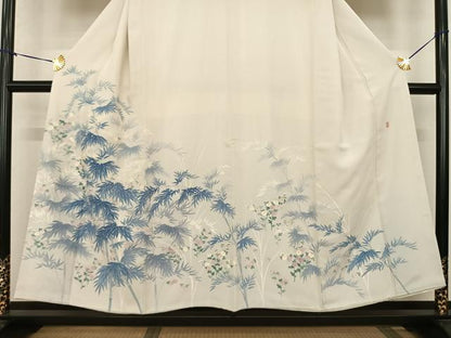 平和屋着物●本加賀友禅作家 毎田仁郎 色留袖 笹竹花文 正絹 逸品 AABF0490fy