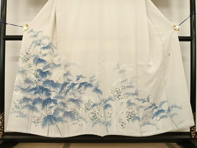 平和屋着物●本加賀友禅作家 毎田仁郎 色留袖 笹竹花文 正絹 逸品 AABF0490fy