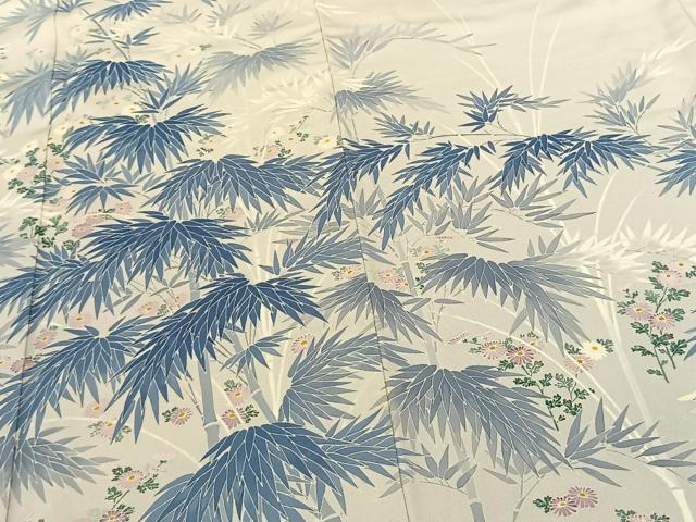平和屋着物●本加賀友禅作家 毎田仁郎 色留袖 笹竹花文 正絹 逸品 AABF0490fy