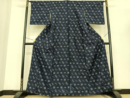 平和屋着物●本場琉球絣 紬 正絹 逸品 AABF0492fy
