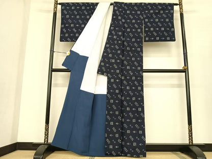 平和屋着物●本場琉球絣 紬 正絹 逸品 AABF0492fy