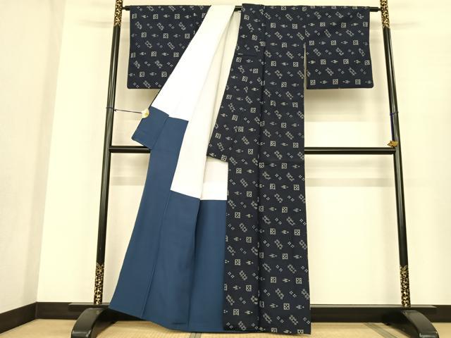 平和屋着物●本場琉球絣 紬 正絹 逸品 AABF0492fy